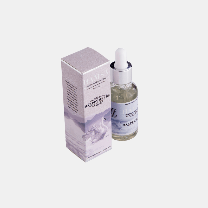 Haappyherbs Hamsa 24K Silver Face Serum (Collagen Boosting , Anti Ageing And Skin Brightening)
