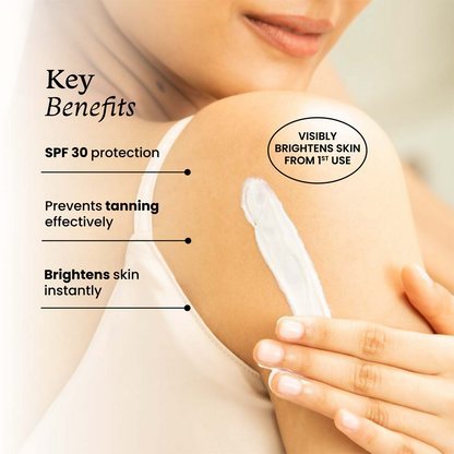 Foxtale Brightening Body Lotion SPF 30 With Niacinamide & Vitamin C Tan Protection & Glowing Skin