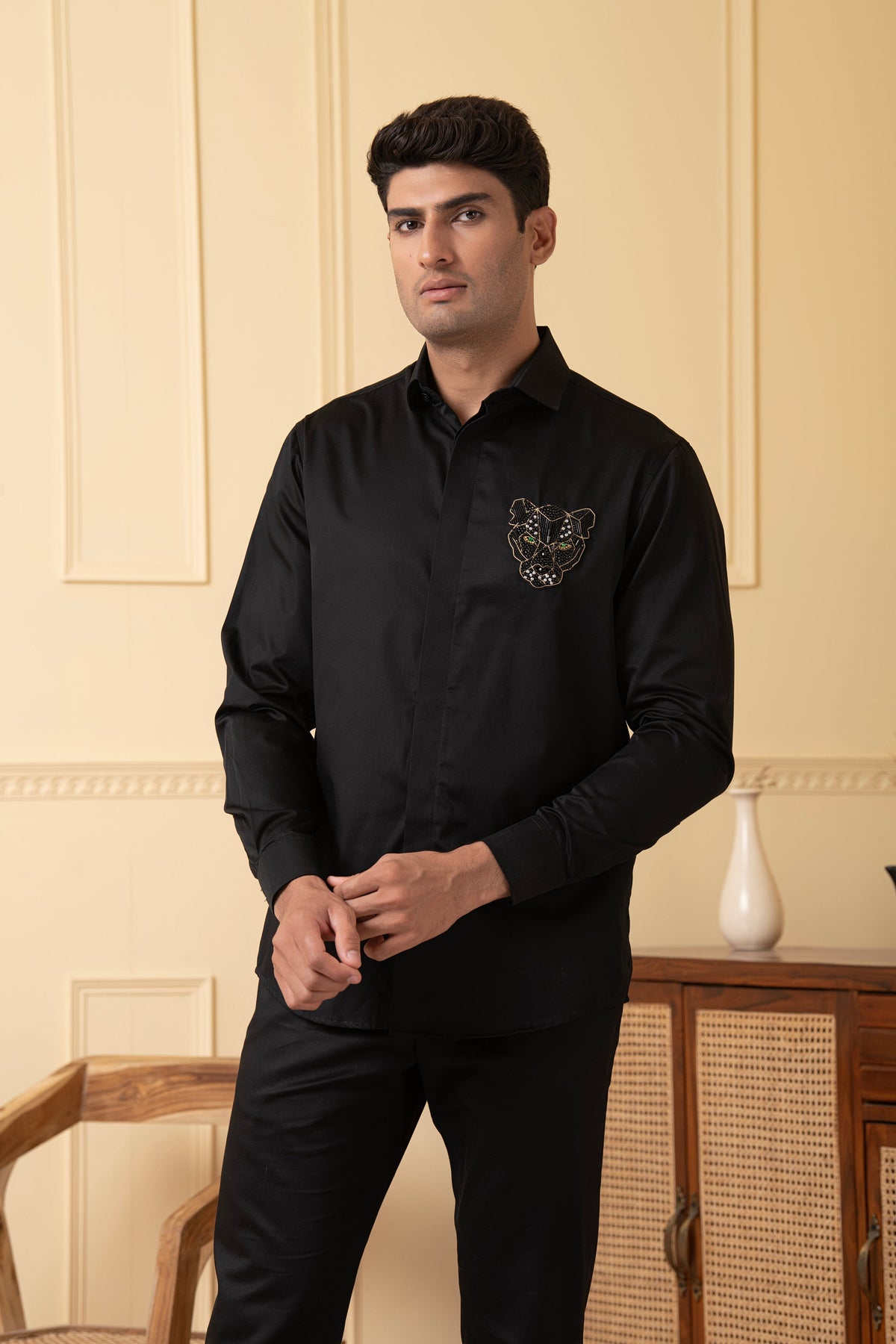 Panther Embroidery Shirt by Hilo Design