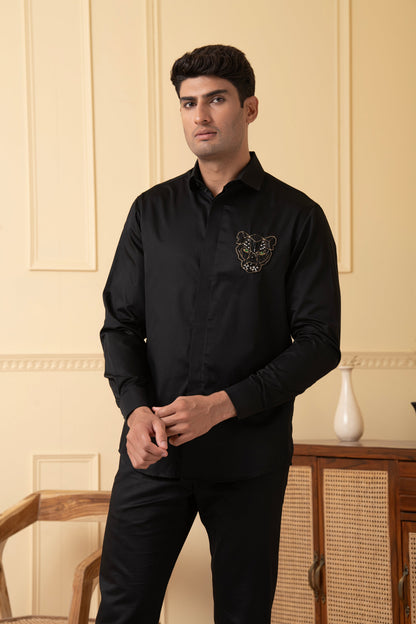 Panther Embroidery Shirt by Hilo Design