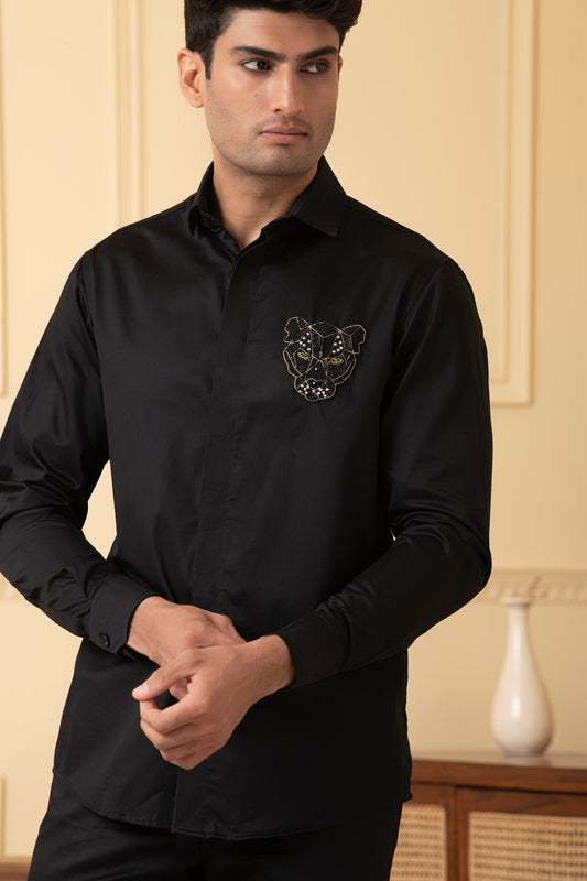 Panther Embroidery Shirt by Hilo Design
