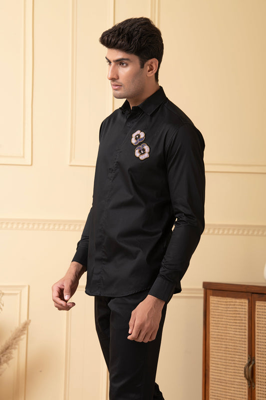 Flower Buds Embroidery Shirt by Hilo Design