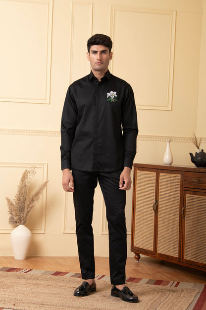 Flower Embroidery Shirt by Hilo Design