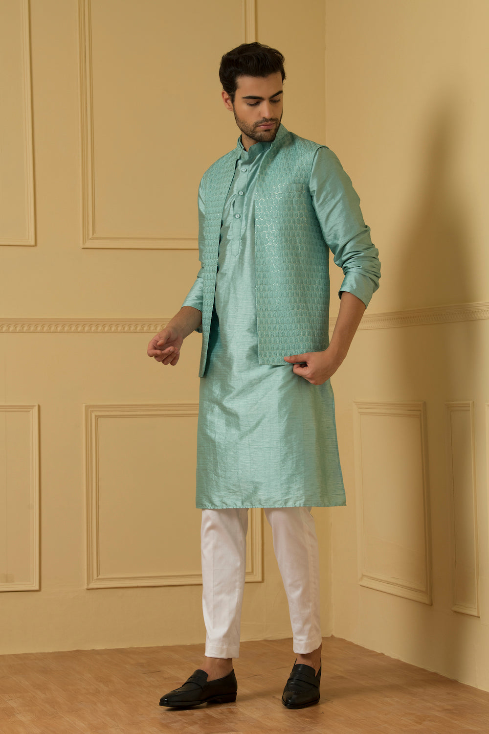 Celeste Designer Men's Nehru Jacket by Hilo Design
