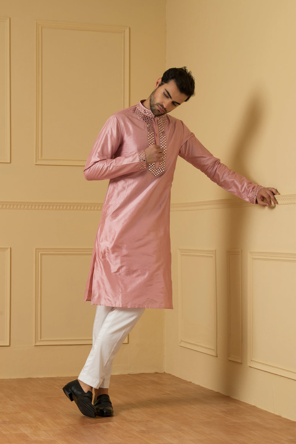Pink Mirror Kurta by Hilo Design