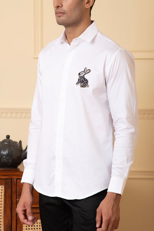 Rabbit Embroidery Shirt by Hilo Design