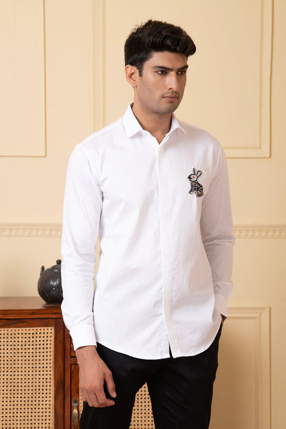 Rabbit Embroidery Shirt by Hilo Design
