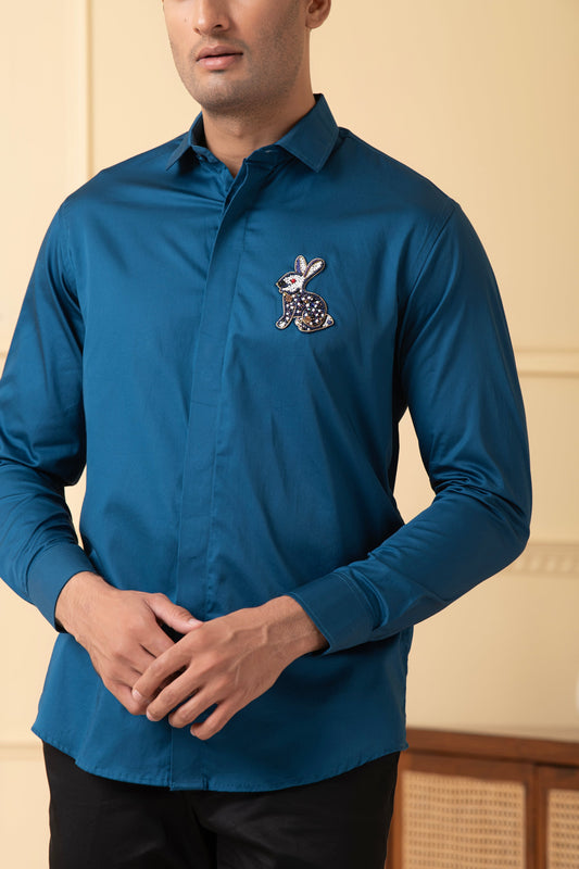Rabbit Embroidery Shirt by Hilo Design