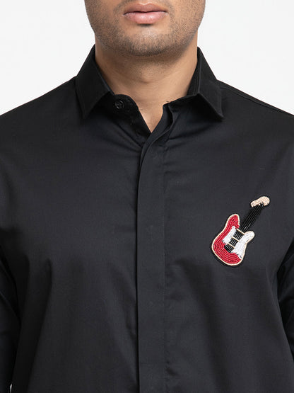 Guitar Embroidery Shirt by Hilo Design