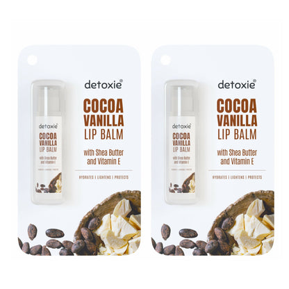 Detoxie Lip Balms Cocoa Vanilla With Vitamin E Shea Butter & Liquorice