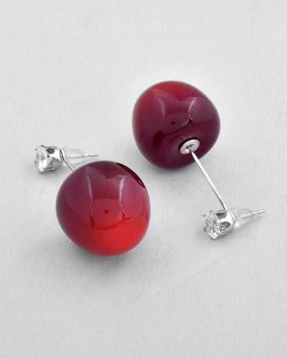 VOJ Gold-Polished Cherry Drop Earrings
