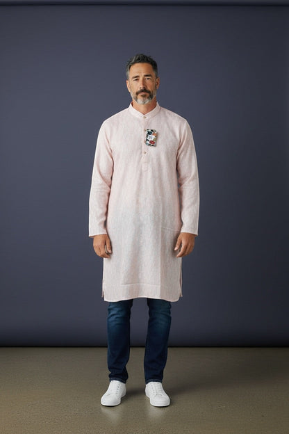 Light pink kurta for men