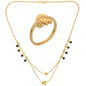 AanyaCentric Gold-Polished Mangalsutra & Ring Set