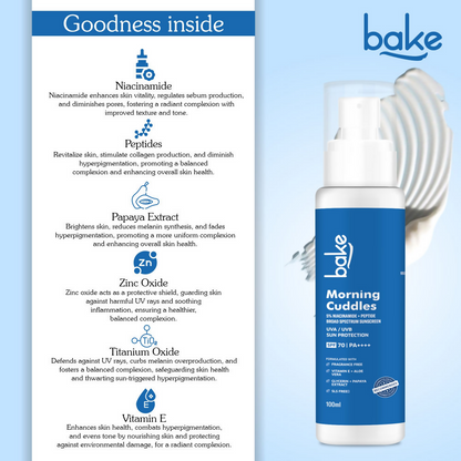 Bake Morning Cuddles 5% Niacinamide Sunscreen SPF 70