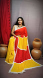 Exclusive Collection Chikankari Sequence Saree - Yellow & Red