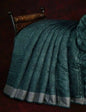 Bottle Green Self Printed Semi Chanderi Saree By Gayathri Reddy Designer Studio
