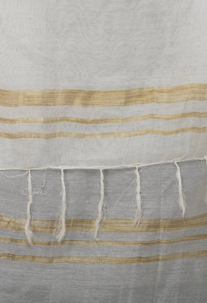 Mominos Fashion Moeza Slub Cotton White Dupatta