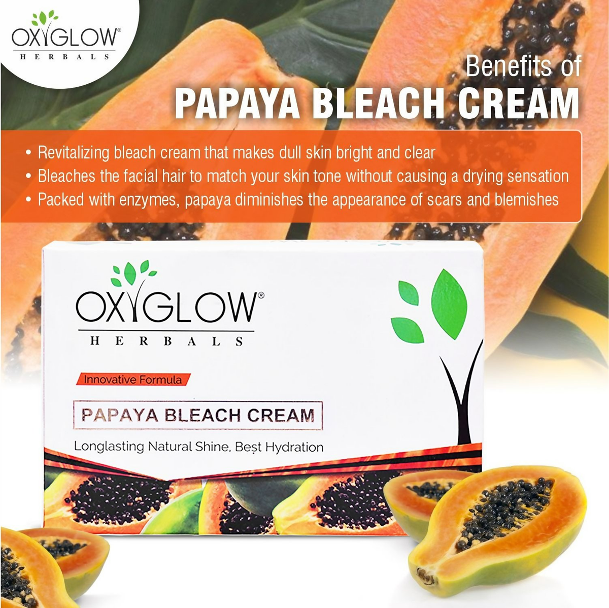 Oxyglow Herbals Papaya Bleach Cream
