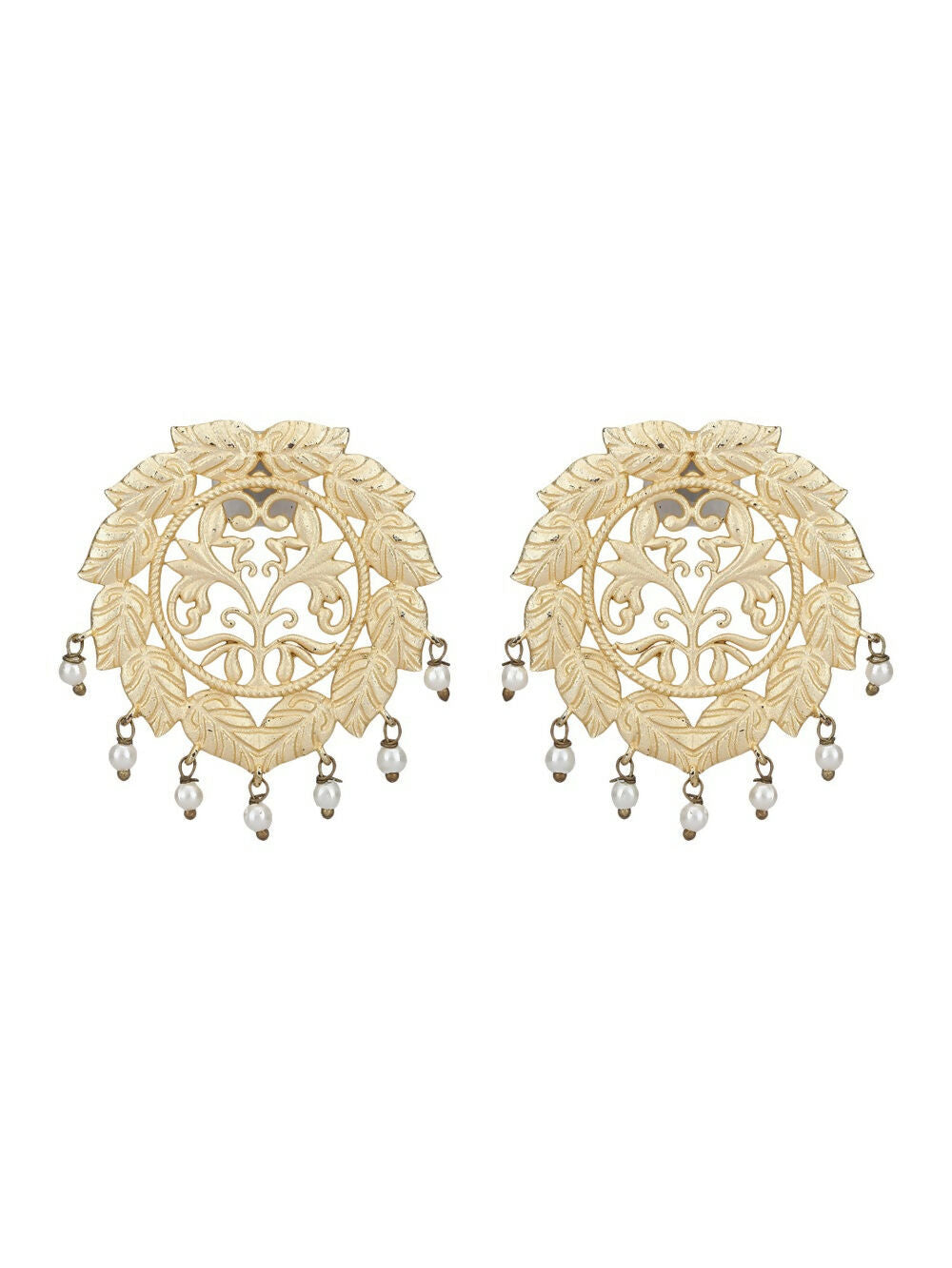 Joban Fashion Women Handcrafted Matte Gold Earrings