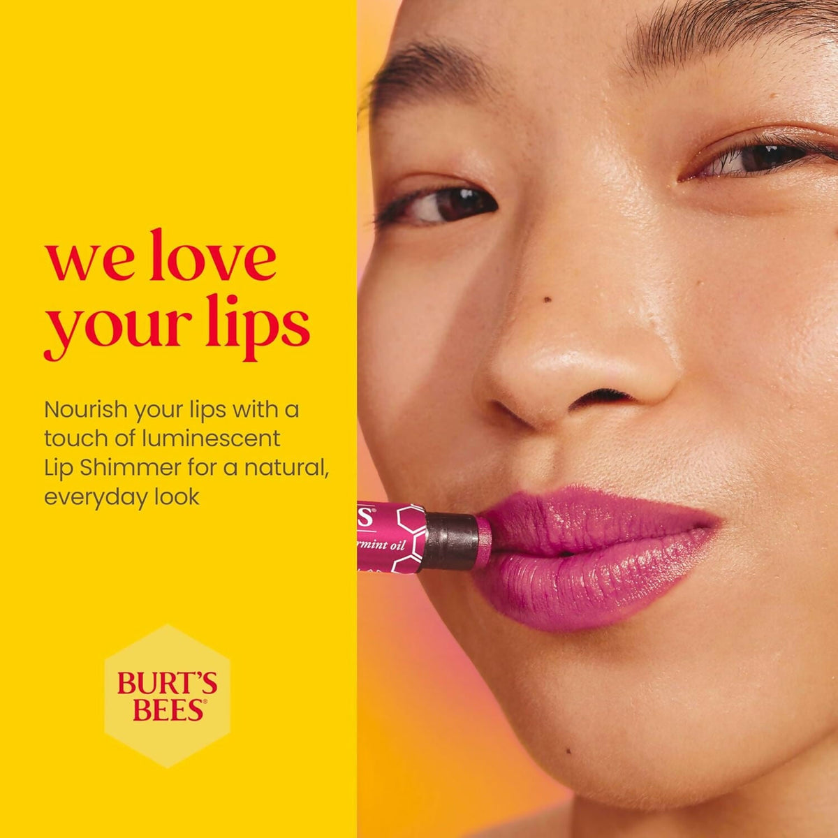 Burt's Bees Lip Shimmer for Women - Rhubarb