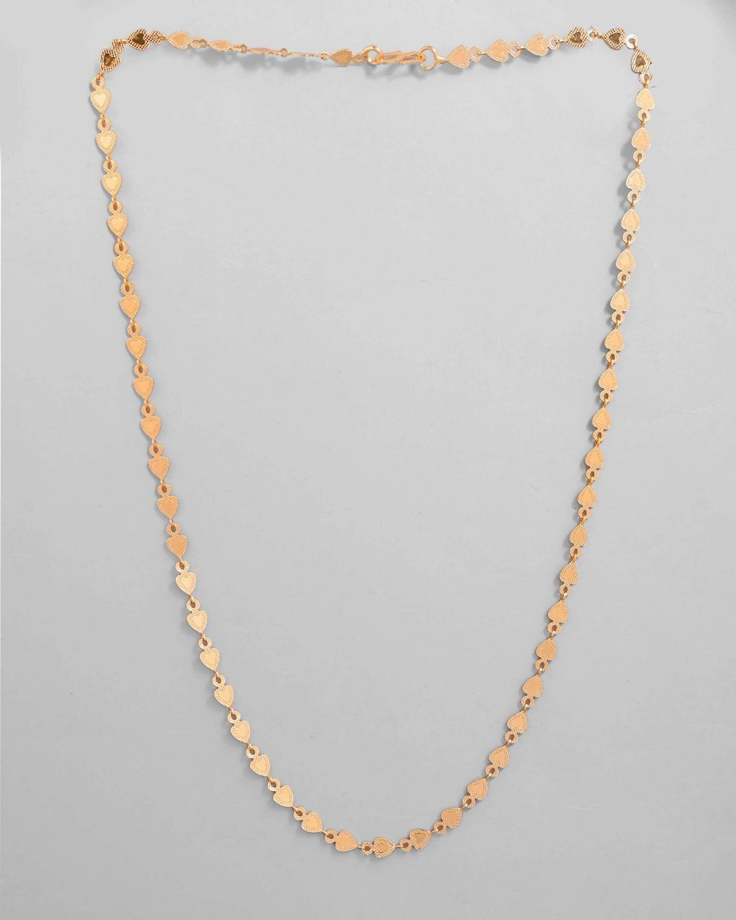 VOJ Gold-Polished Heart Shaped Chan for Women