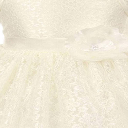 Asmaani Baby Girl's Off-White Colour Satin A-Line Maxi Full Length Dress (AS-DRESS-22160)
