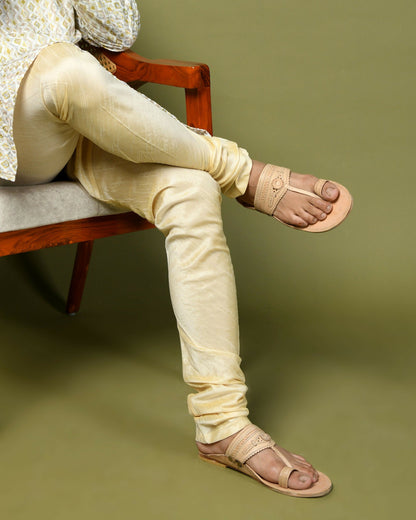 Stepsoft Men'S Natural Kolhapuri Chappal | Handcrafted Ethnic Slip-On Leather Footwear