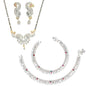 AanyaCentric Gold-Polished Mangalsutra Pendant Earring Set & Silver Plated Anklet