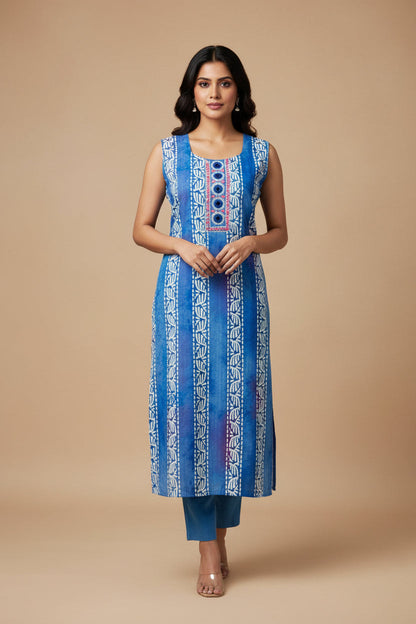 Batik print kurti with full lining