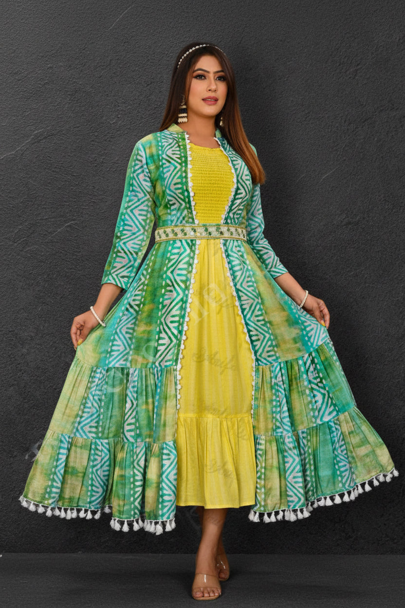 Rayon Kurti with jacket
