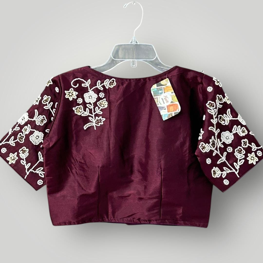 Silk Blouse | Pearl work