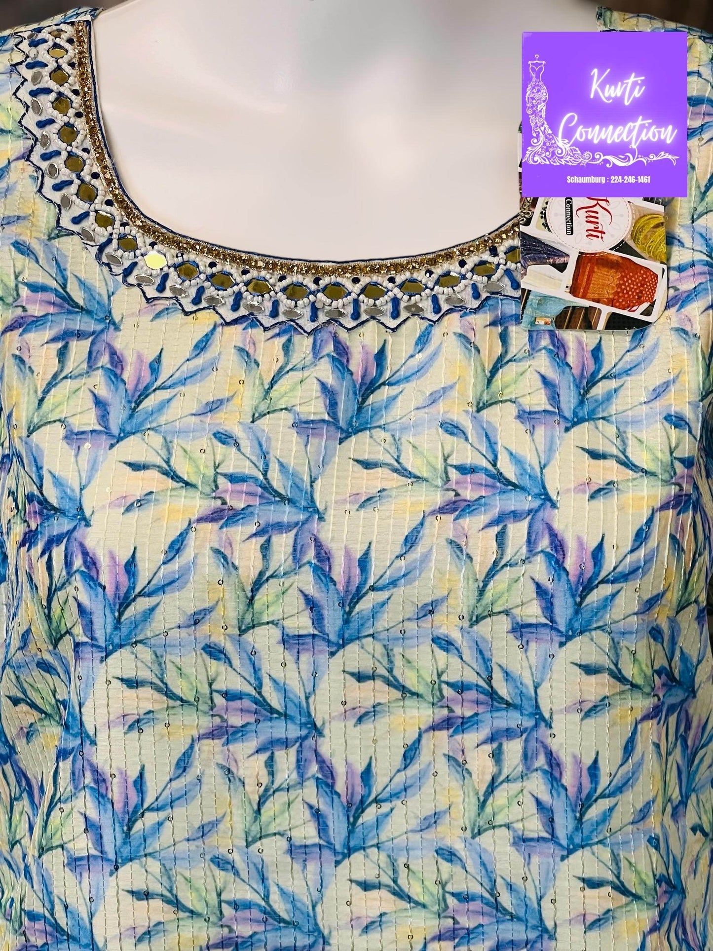 Georgette kurti, light sequin work, Indian kurti