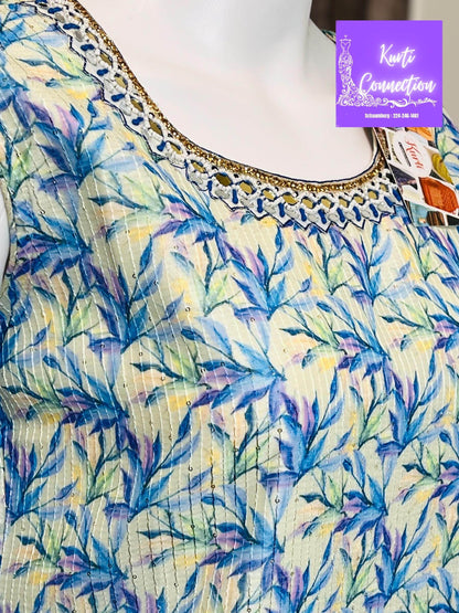 Georgette kurti, light sequin work, Indian kurti