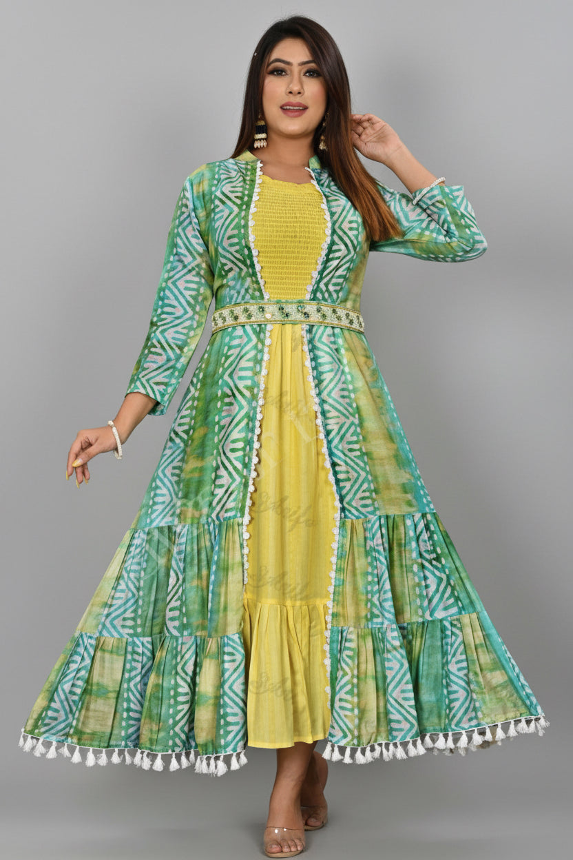 Rayon Kurti with jacket