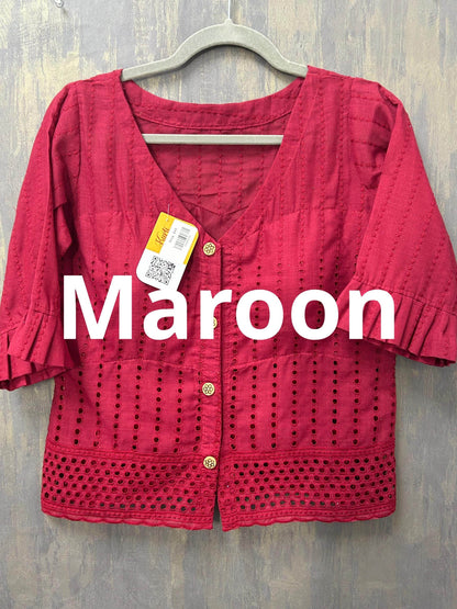 Long blouses : chikankari