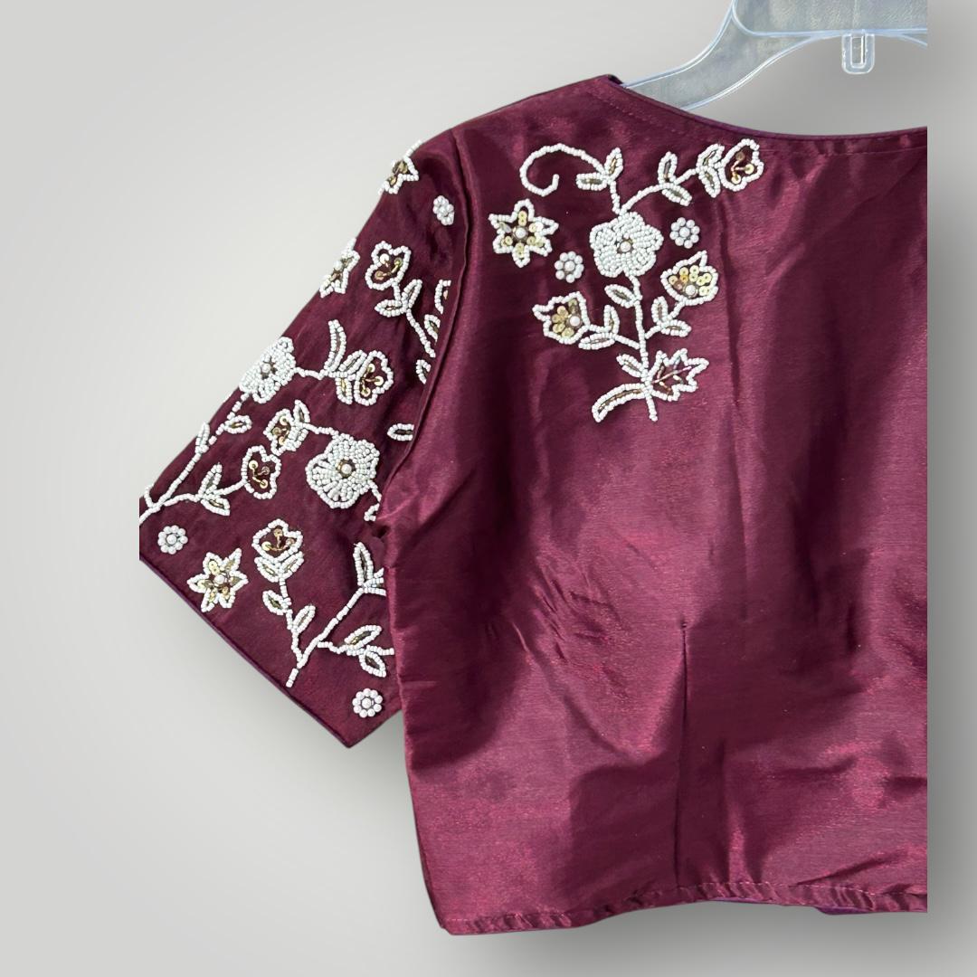 Silk Blouse | Pearl work