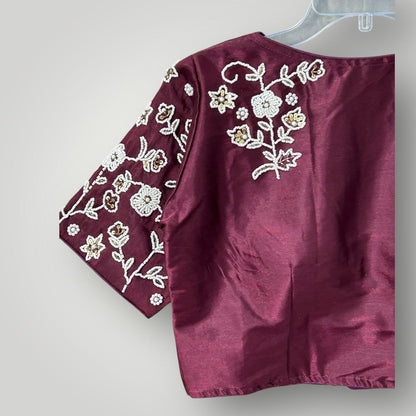 Silk Blouse | Pearl work