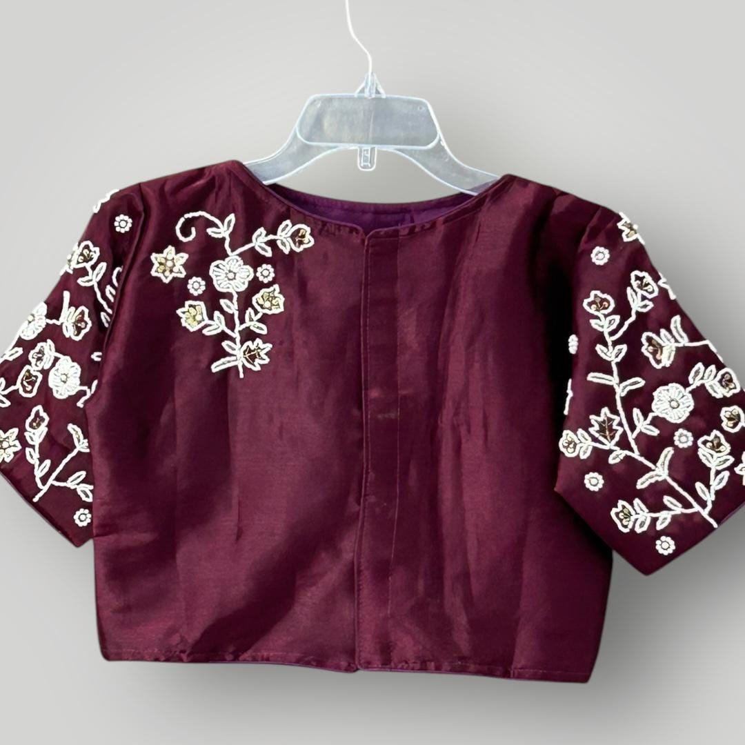 Silk Blouse | Pearl work