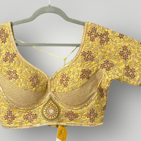 Golden Blouse | sabyasachi cut blouse