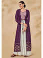 Myra Purple Jacket Style Sharara Suit