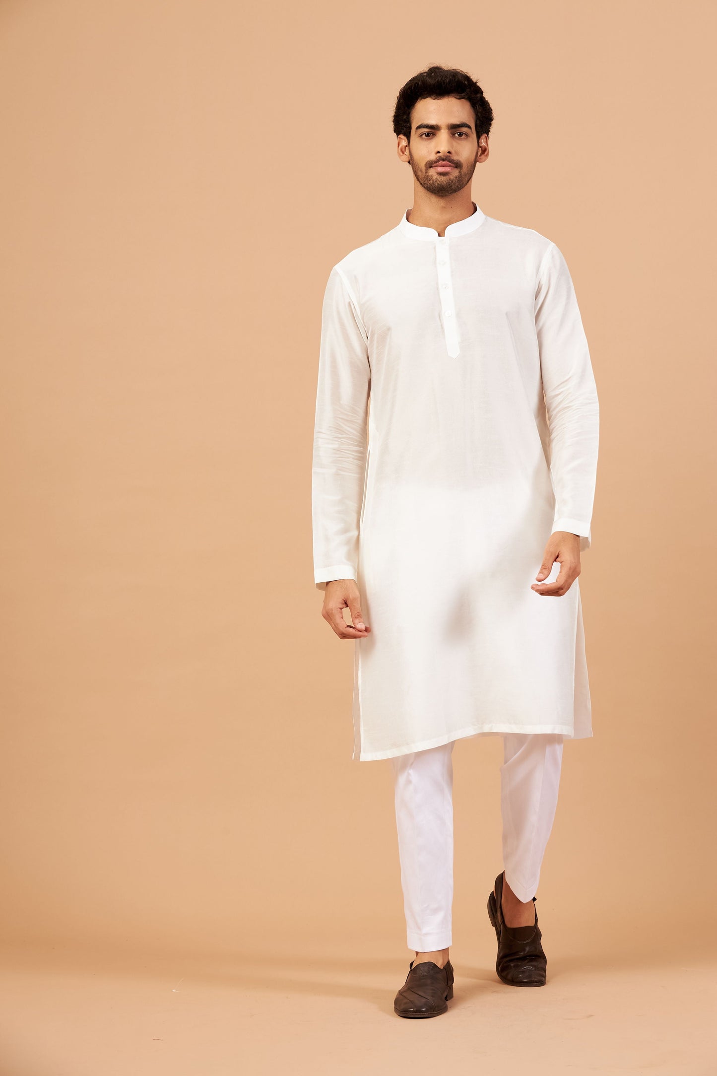 White Plain Kurta by Hilo Design