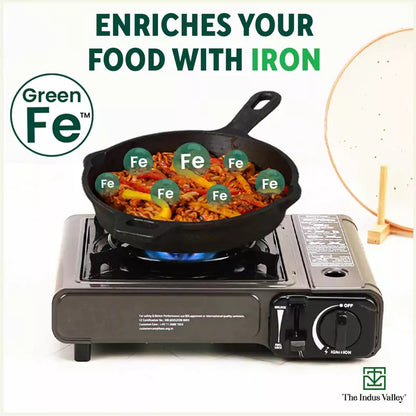 The Indus Valley Super Smooth Cast Iron Set: Frypan+ Kadai+ Tawa, Kitchen set for Home, Nonstick, 100% Pure,Toxin-free, Tadka Pan