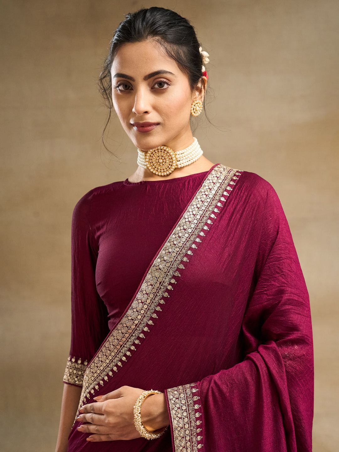 kasee Embroidered Pure Silk Saree