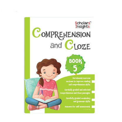 Scholars Insights Comprehension and Cloze Grade 5|English Vocabulary, Grammar Skill Book 5| Ages 10-11 Years