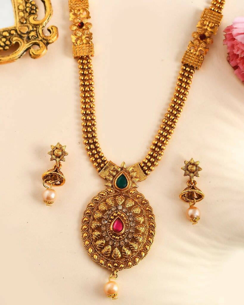 VOJ Women Gold Color stainless steel Jewellery Set