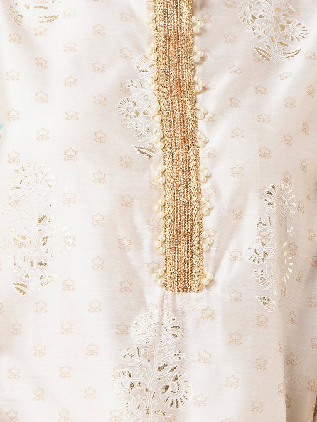 Indya White Embroidered Kurta