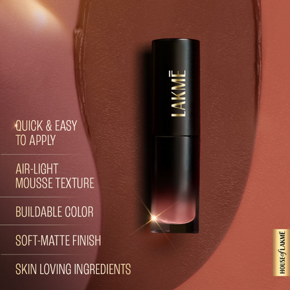 Lakme Xtraordin-Airy One-And-Done Lip, Eye & Cheek Tint - Nude Nudge