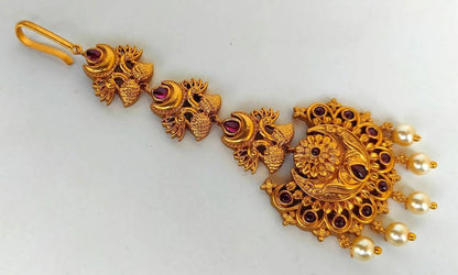 Matt Peacock Bridal Maang Tikka