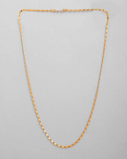 VOJ Gold-Polished Biscuit Shaped Chain For Women