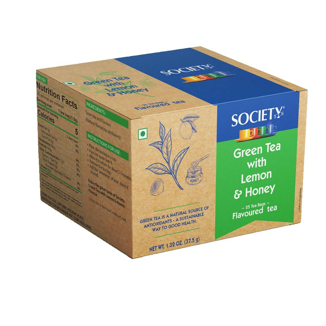 Society Green Tea with Lemon and Honey Flavoured Tea